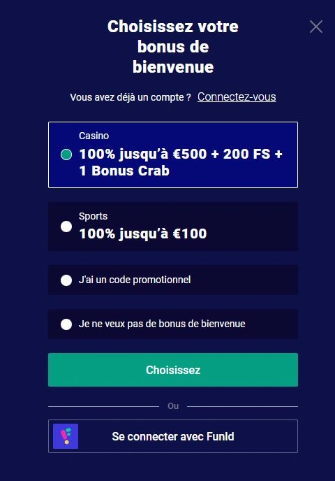 Frumzi Casino Interface